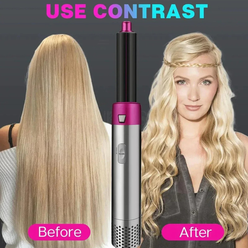 5 in 1 Hair Styler multi-function Professional Styling Tool hair dryer, hair curler, hot air comb, hair straightener