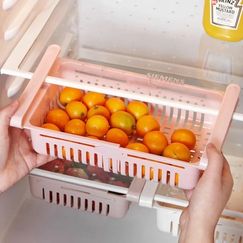Stretchable Plastic Fridge Basket (Mix/Random colour) - Image 4