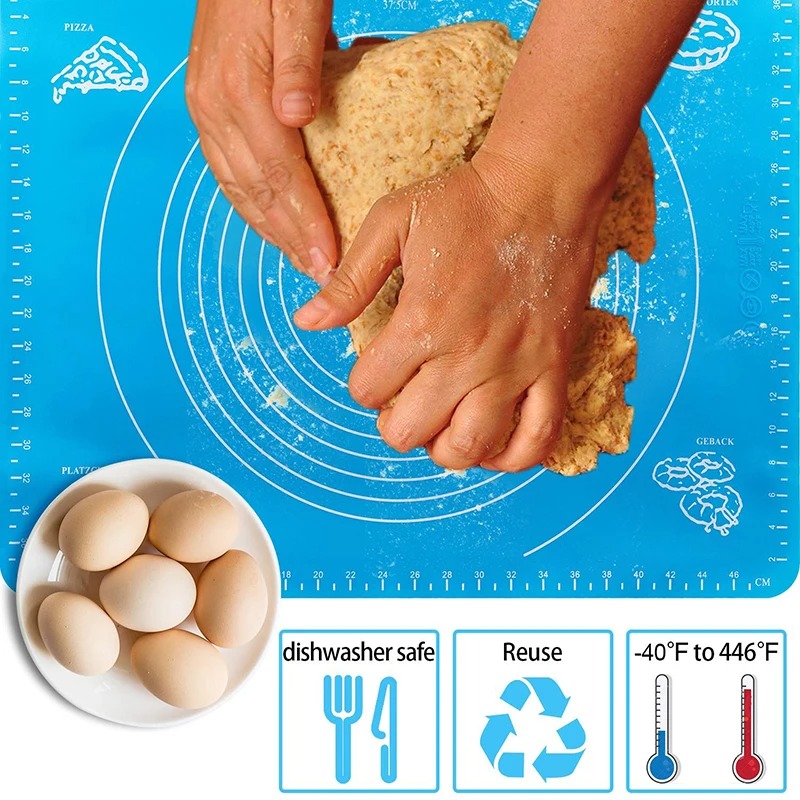 Non-Stick Silicone Baking Mat With Measurements Heat Resistant Cookie Sheet Oven Liner (Multi color) - Image 2