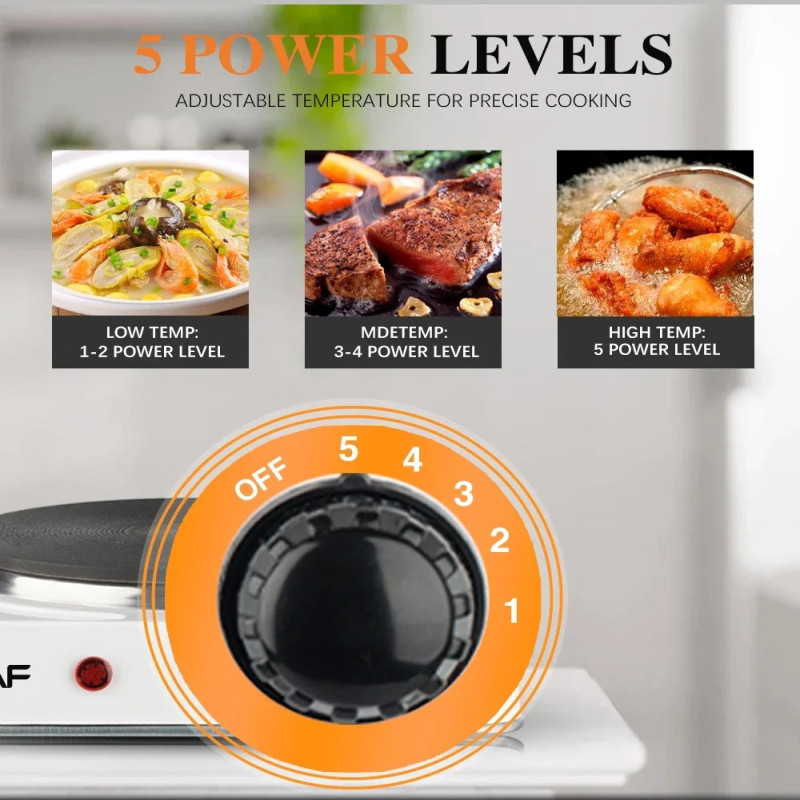 RAF Electric Stove & Hot Plate – 1000W - Image 2