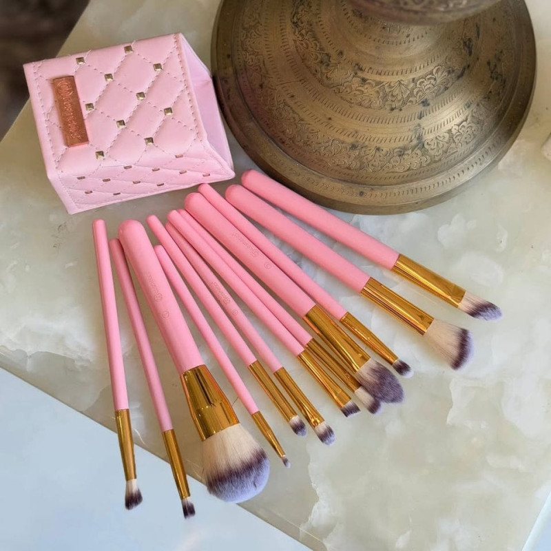 luxury and stylish BH Cosmetics Studded Elegance 12 Pc Brush Set Random Colours - Image 2