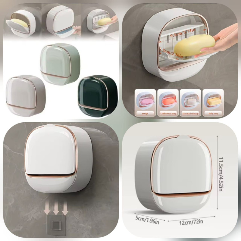 Self-adhesive Wall-Mounted Luxury Soap Dish Random Colours - Image 3