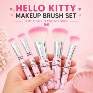 Cute Hello Kitty Makeup 6 Pcs Brushes Set