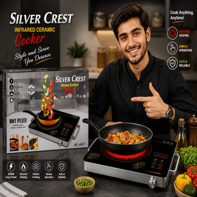 Silver Crest Infrared Ceramic Cooker | Electric Stove Hot Plate for Kitchen Cooking - Image 4