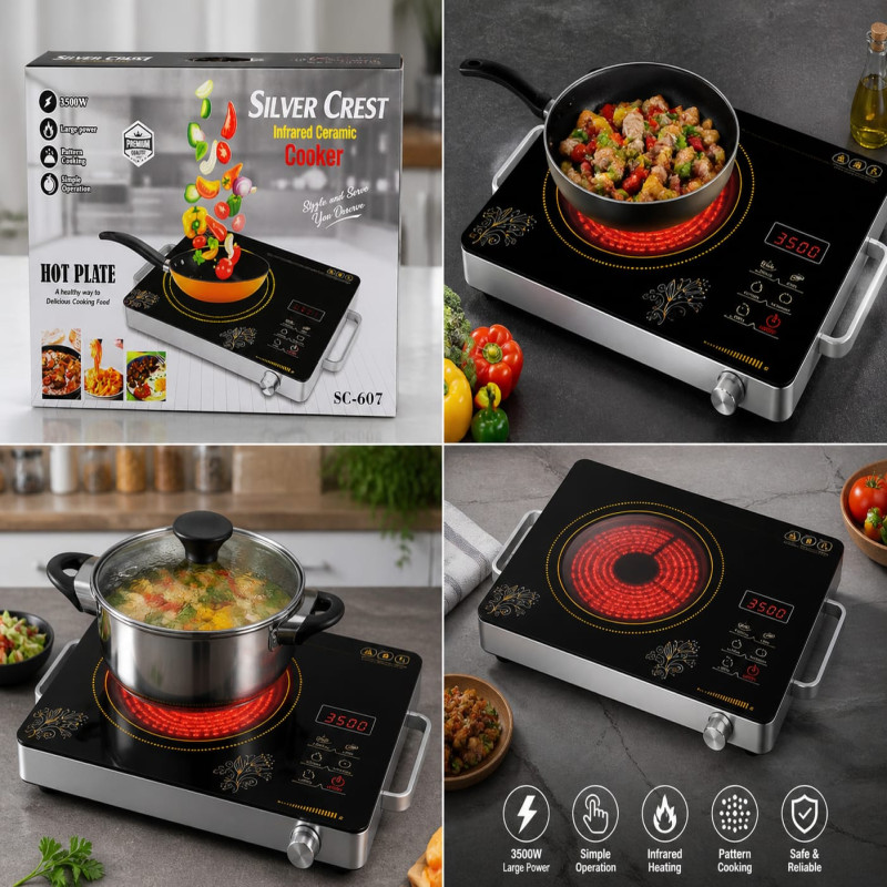 Silver Crest Infrared Ceramic Cooker | Electric Stove Hot Plate for Kitchen Cooking - Image 3