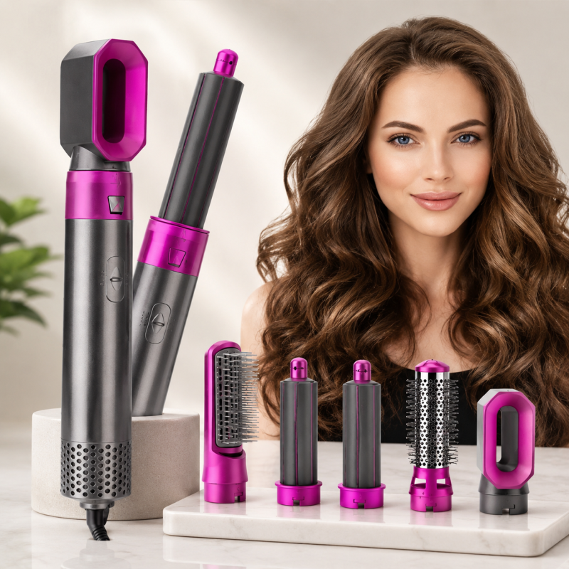 5 in 1 Hair Styler multi-function Professional Styling Tool hair dryer, hair curler, hot air comb, hair straightener