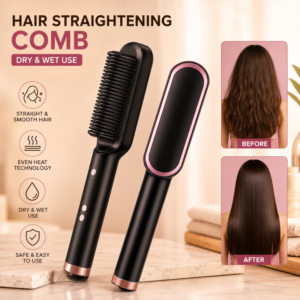 Hair Straightening Brush For Girls Electric Hair Curler Heating Comb And 2 in 1 Styling Tool Hair Comb