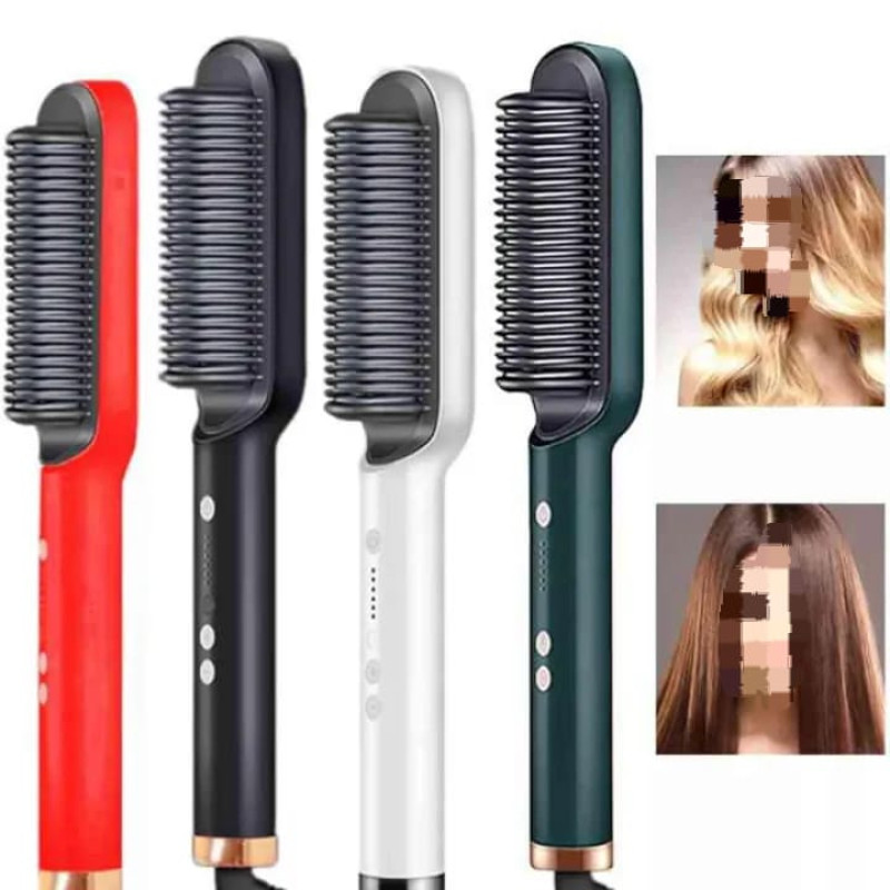 Hair Straightening Brush For Girls Electric Hair Curler Heating Comb And 2 in 1 Styling Tool Hair Comb