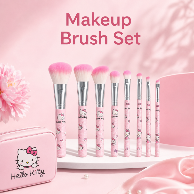 Cute Hello Kitty Makeup 6 Pcs Brushes Set - Image 2