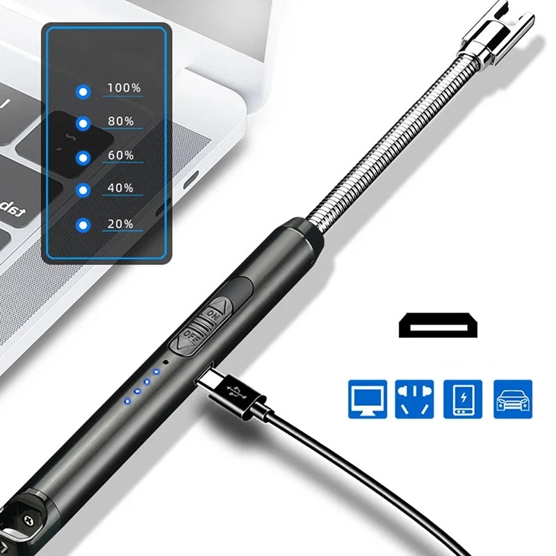 USB ARC Rechargeable Keychain Lighter with Card Packing and Type-C Charging each (Mix/Random colour)